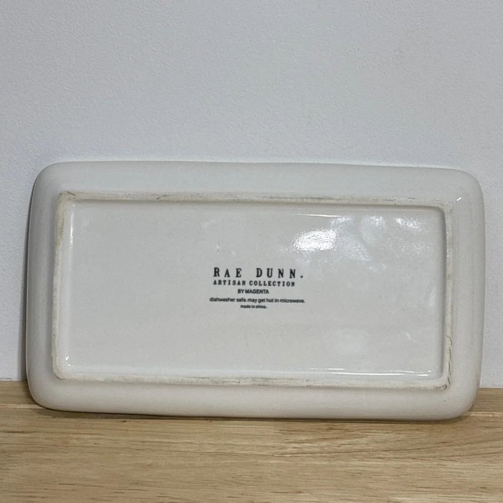 Rae Dunn Love Plate Tray Trinket Dish White Ceramic 9in‎ X 5in